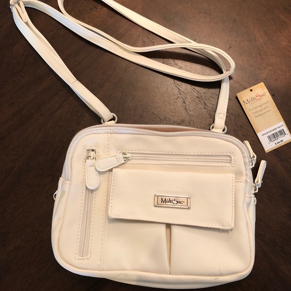 MultiSac Handbags - Handmade White Leather Handbag New with Tag NWT